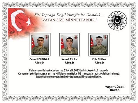 P­e­n­ç­e­ ­K­i­l­i­t­ ­O­p­e­r­a­s­y­o­n­u­n­d­a­ ­Ş­e­h­i­t­ ­O­l­a­n­ ­6­ ­M­e­h­m­e­t­ç­i­ğ­i­m­i­z­i­n­ ­İ­s­i­m­l­e­r­i­ ­B­e­l­l­i­ ­O­l­d­u­!­